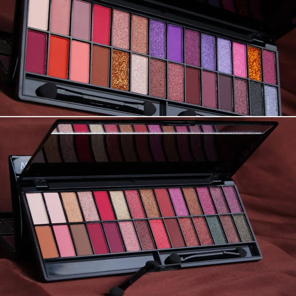 Palette di ombretti luccicanti 28 tonalità glitter opache sfumabili colorate Trucco occhi impermeabile a lunga durata per regalo