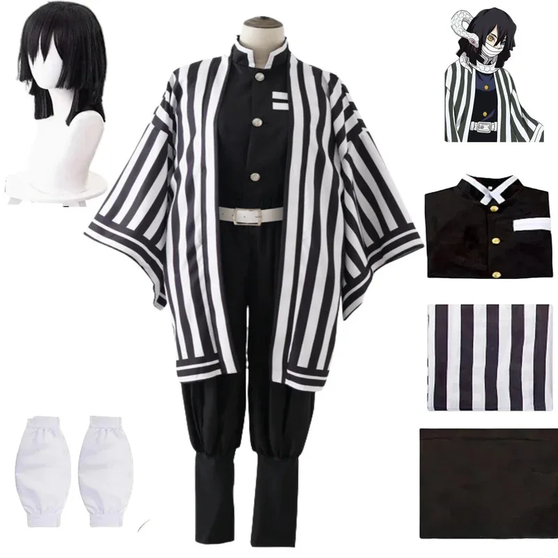 

Iguro Obanai Cosplay Costumes Game Comic Characters Christmas Demon Slayer White Belt Medieval Dress Costume Set GW0211