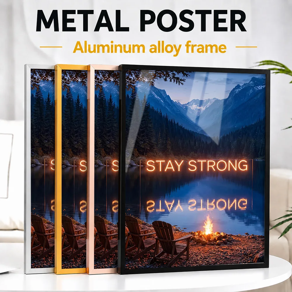 Stay Strong Motivational Quote Metal Poster With Aluminum Alloy Frame Personalized Bold Typography Wall Art For Gym Leader Gift