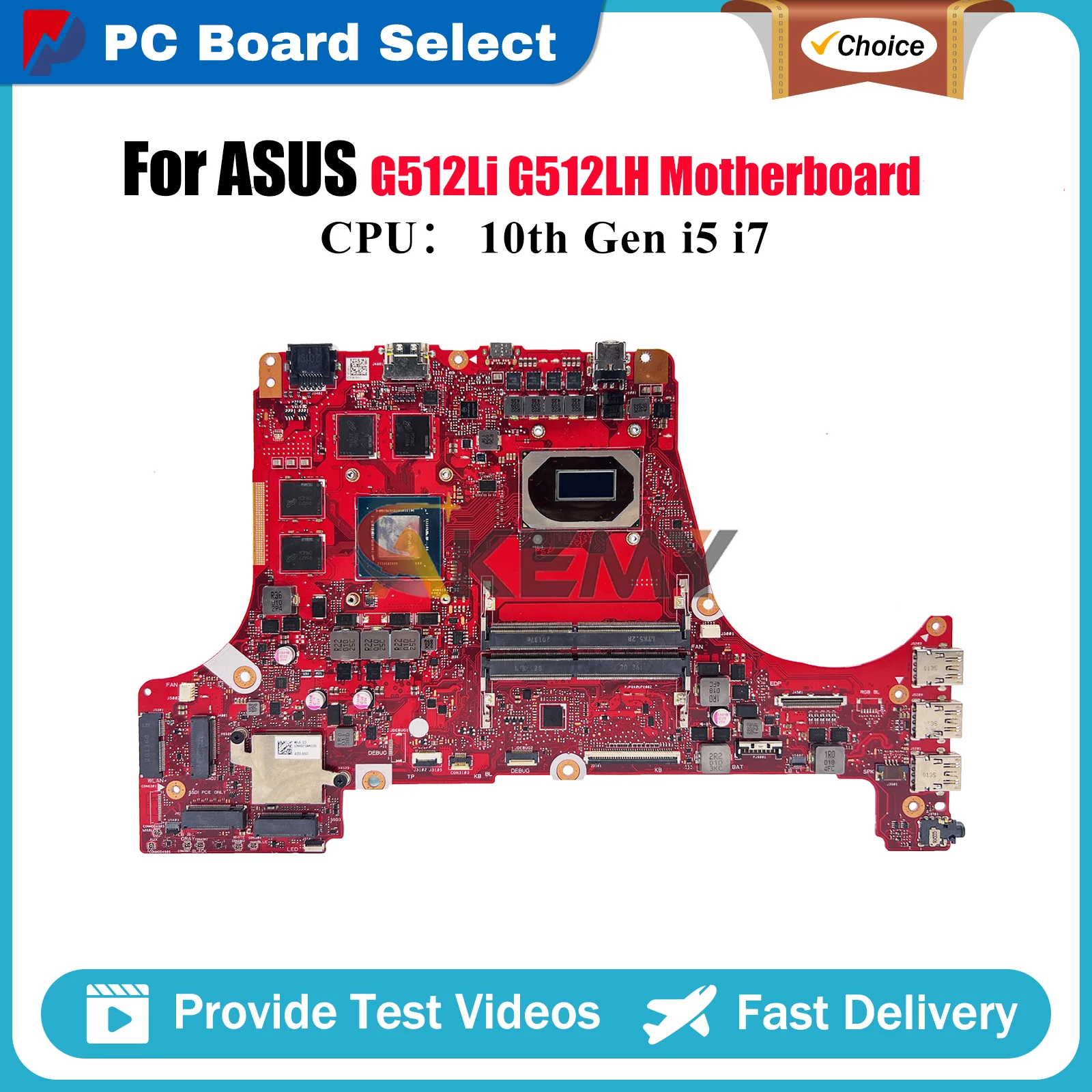 

G512LI Материнская плата для ноутбука ASUS ROG Strix G15 G512LH G512Li G512L Материнская плата для ноутбука 10-го поколения i5 i7 100% тестирование OK stk