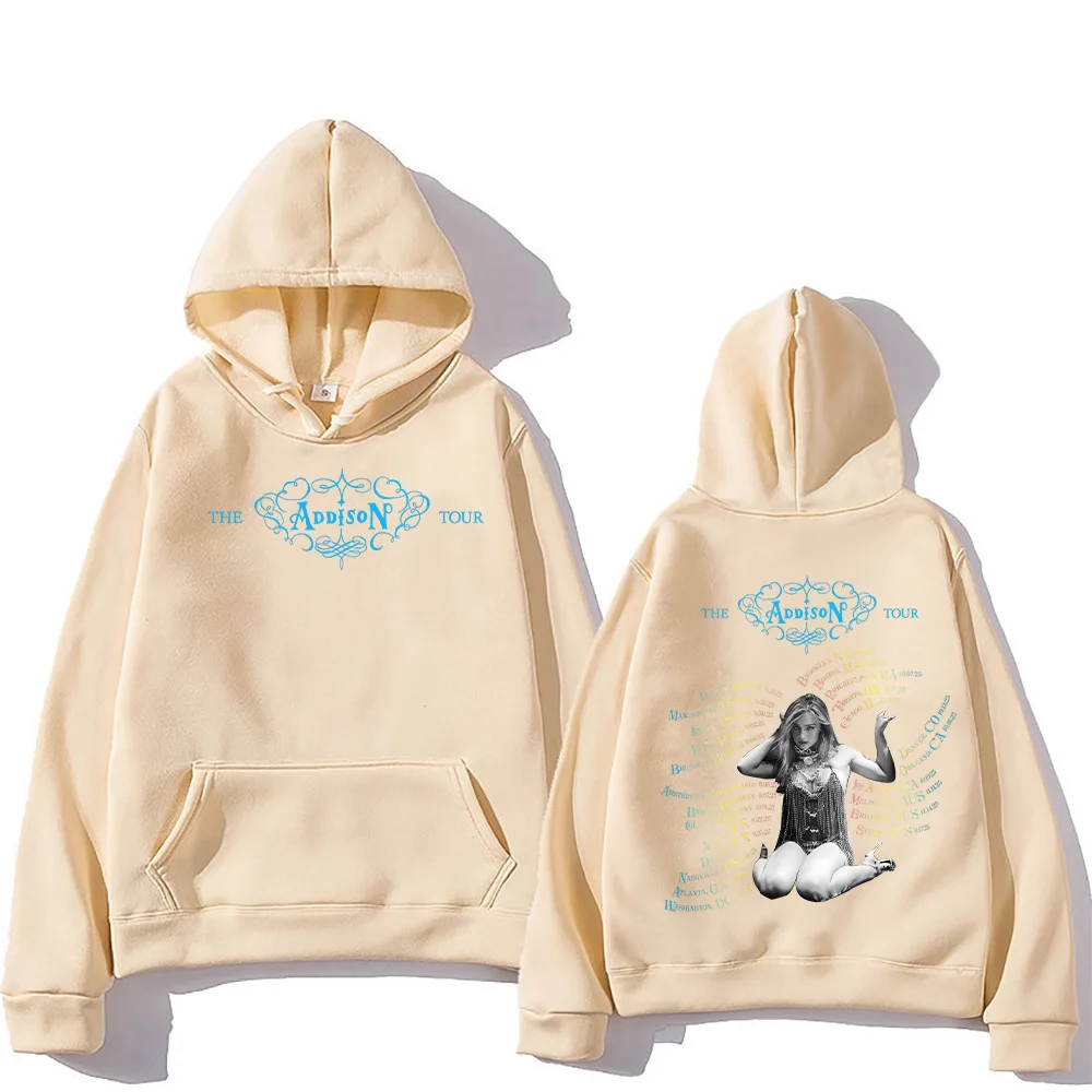 أديسون راي 2025 جولة ميرش هوديس للجنسين موضة كم طويل بلوزات اتجاهات تصميم الملابس الجمالية شارع العليا البلوز #4