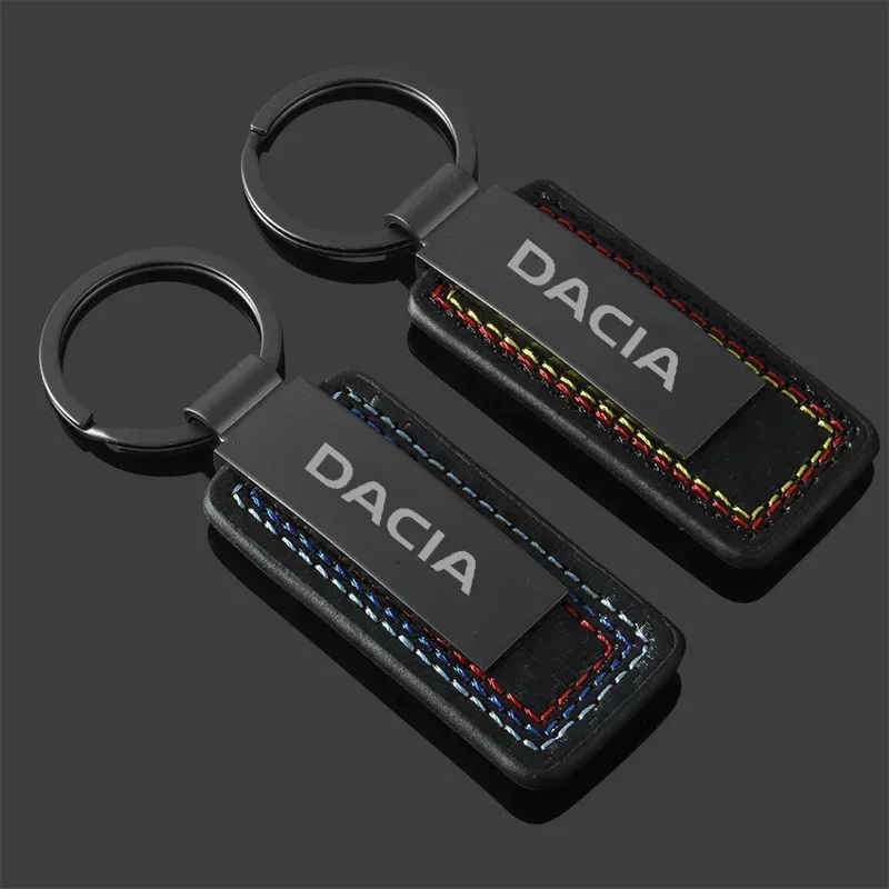 Carbon Fiber Leather Car Alloy Keychain Key Chain Rings Gifts for Duster Spring Logan Sandero Jogger Lodgy Bigster Dokker MCK