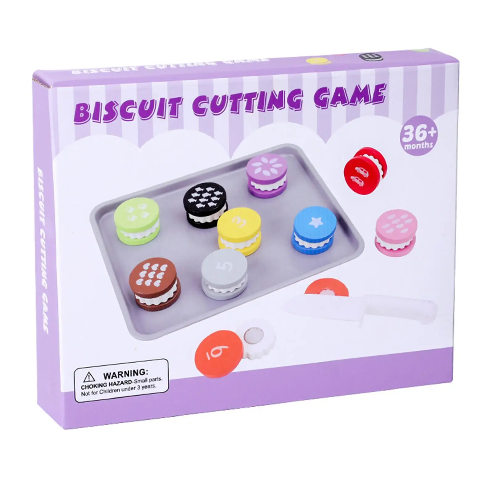 Wooden Toy Food Cookie Playset for Kids Kitchen Pretend Play Set Toddler Educational Gift for Girls Boys Birthday Children