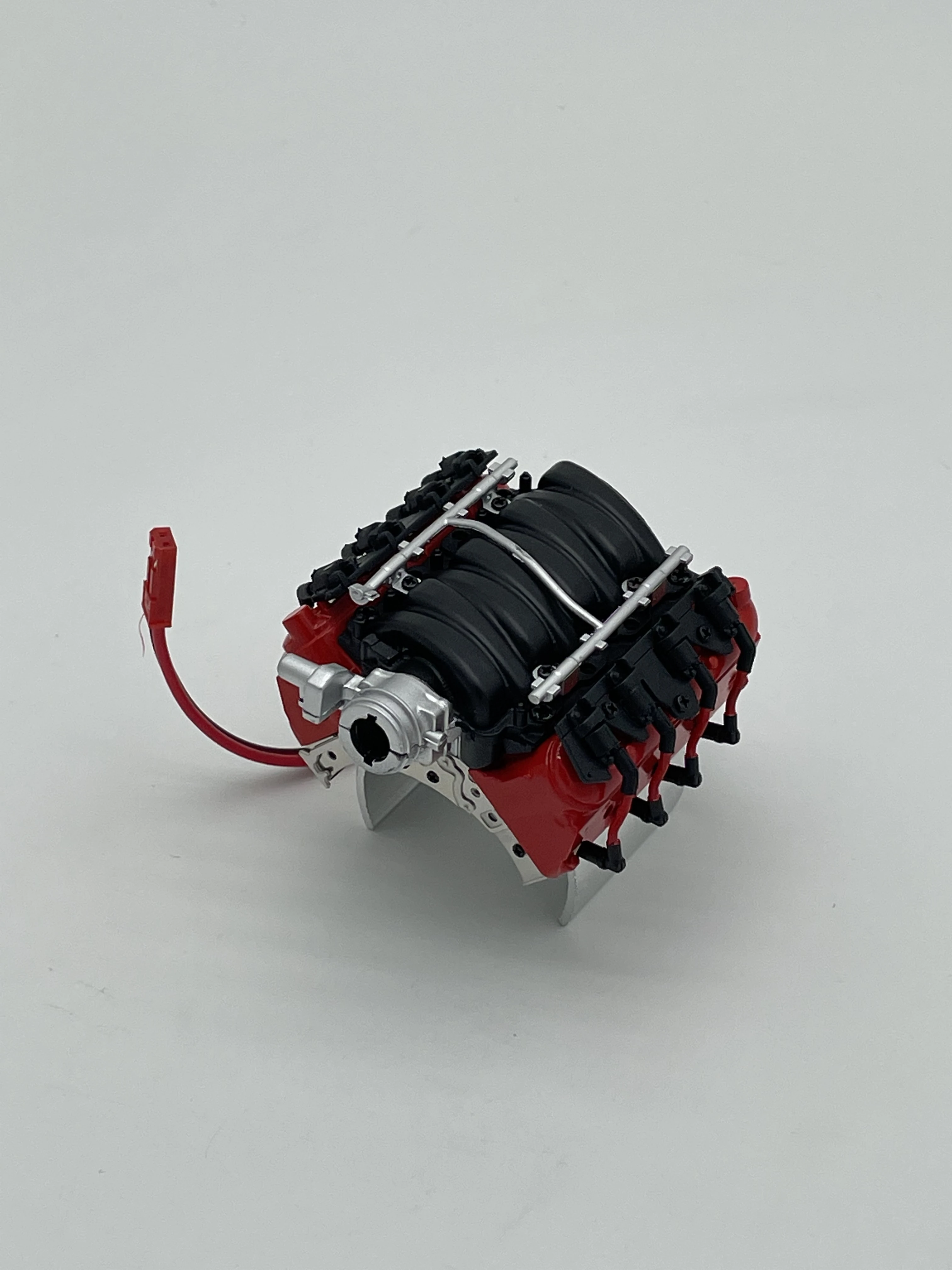 

DJ V8 Hood radiator fan Universal trx4 emulation engine Corvette LS3 Red coloring version