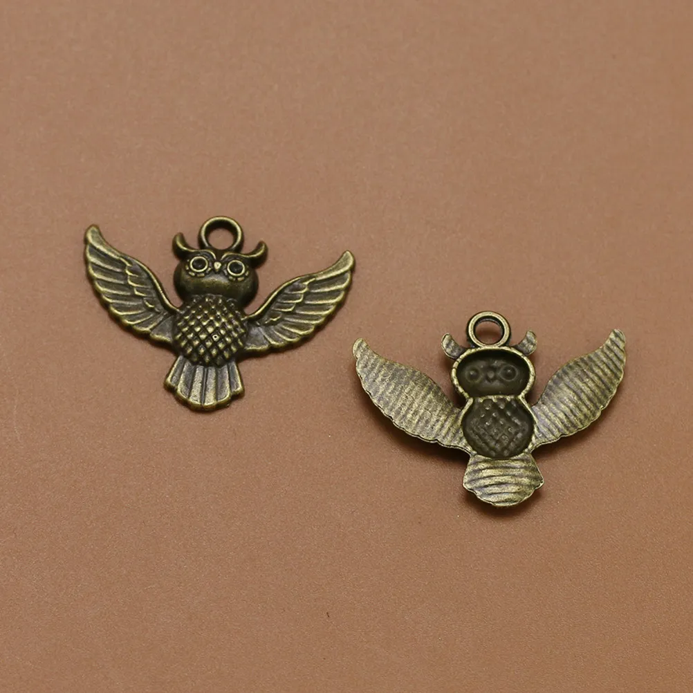 20Pcs Alloy Owl Shape Pendants Flying Design DIY Jewelry Accessories for Necklace Bracelet Charm Pendant Charms