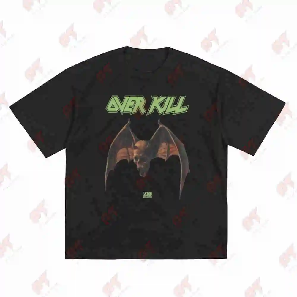 Overkill Relixiv Neon Green Lettering Short Sleeve Tee 100% Cotton T-Shirt