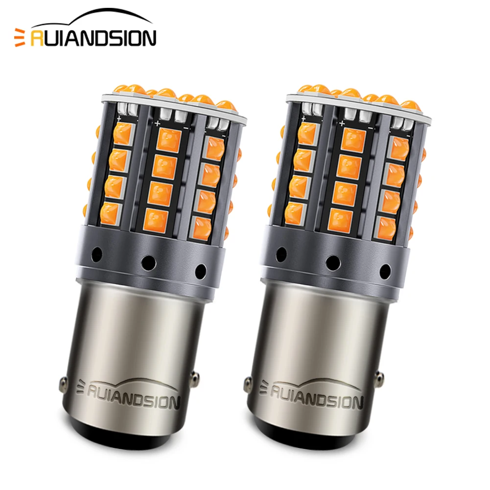 

2 Pcs 23W BAU15S PY21W 1157 BAY15D 7443 LED Bulb Amber White Red Canbus No Hyper Flash Turn Signal Light 1156 Ba15s P21W 10-80V