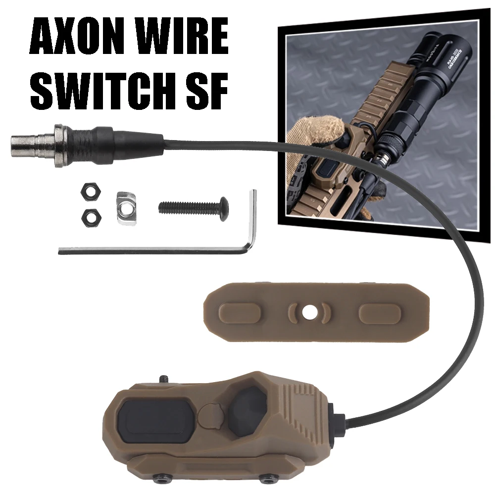 Tactical AXON Wire Switch with SF Plug Dual Function Weapon Light Flashlights Switch Fit for 20mm Picatinny M-lok Keymod Rail