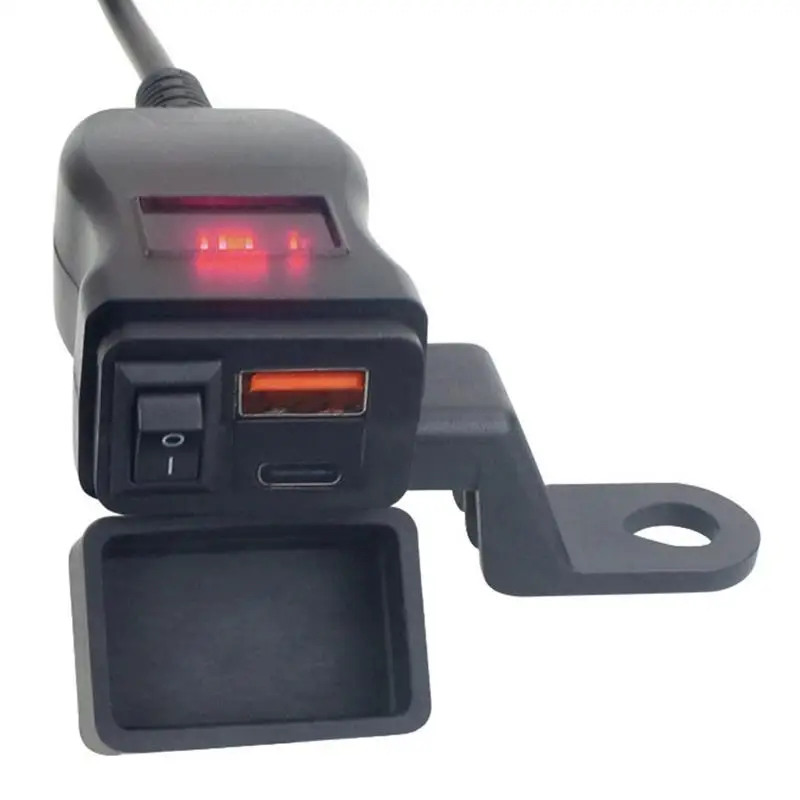 

Motorcycle USB Charger Phone Charger With Digital Display Built-in Fus Quick Charger Socket Outlet 5V Power Supply Adapter