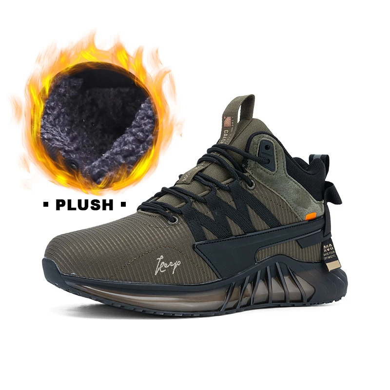 Baasploa Men Winter Sneakers New Waterproof Cotton Walking Shoes Plush Warm for Men Comfort Brand Casua Sneakers Non-Slip Male