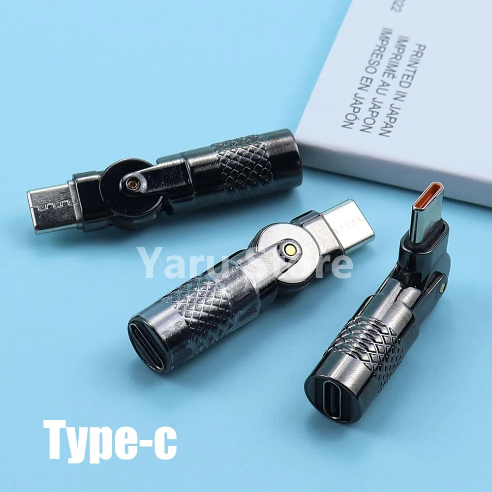 2025 new USB Type-C Adapter 180 Degree Rotating Type C Male to Female Connector Converter For Xiaomi Samsung Charger Data Cable