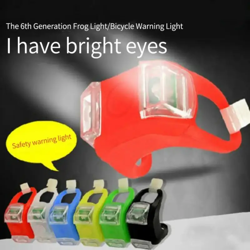 2024 New Mini Road Lamp Silicone Safety Lamp Riding Head Lamp Tail Lamp 3 Modes Warning Flash Lights Riding Accessories