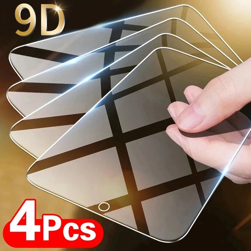 4PCS Gehärtetes Glas Galaxy S24 Ultra S22 S23 Plus A54 A14 A13 A53 A34 5G Screen Protector für Samsung A70 A51 A32