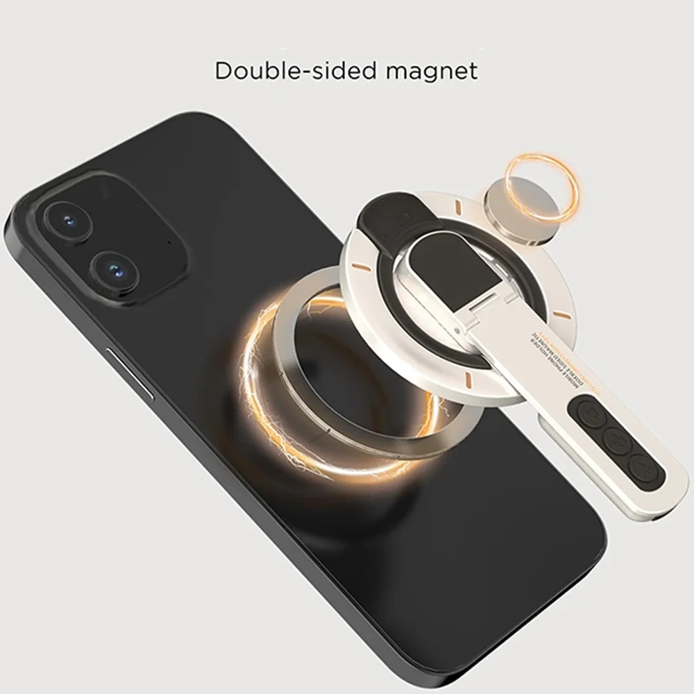 Soporte Magnético de Doble Cara para Teléfono, Compatible con iPhone 18/17/16/15/14/13 Pro Max, Base de Escritorio ABS con Rotación de 360° °   Descompresión por Rotación