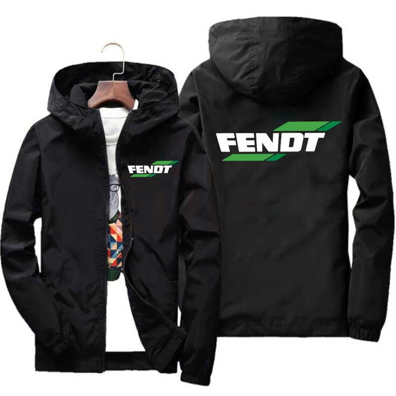 

2022 Spring and Autumn Men's Hooded Sweatshirt Casual Zipper Leather Coat Fendt Men's Sports Clothing Jacket