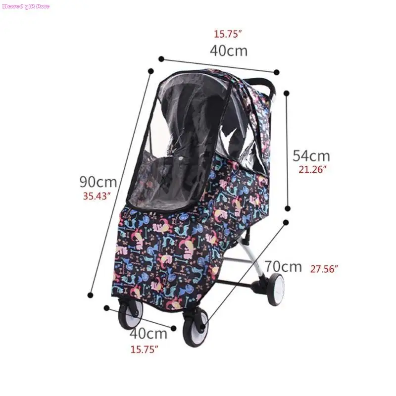 D0JC Baby Stroller Accessories Rain Cover Pram Raincover Rain Coat Toddler Traveling