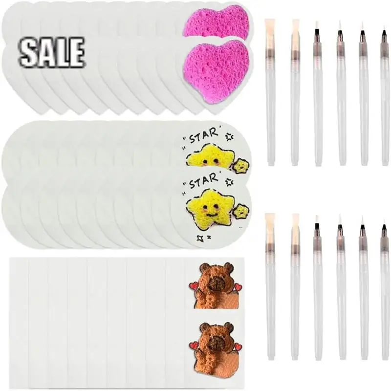 

Текстурированная бумага из волшебной пены с 12 водяными ручками, волшебная холщовая губка для 3D-рисования для акрила-A68E