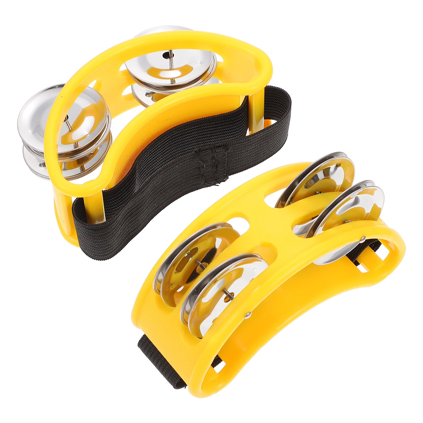 

2pcs Handheld Foot Tambourines Rhythm Education Percussion Instruments Musical Instruments Tambourine For Kids Karaoke Parties