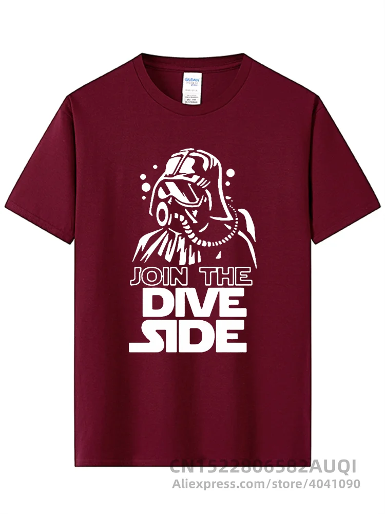 JOIN THE DIVE SIDE DARK Underwater Funny Printed T Shirt Cotton Short Sleeve O-Neck Men\'s Clothing Brand Top Tee-Shirt Plus Size