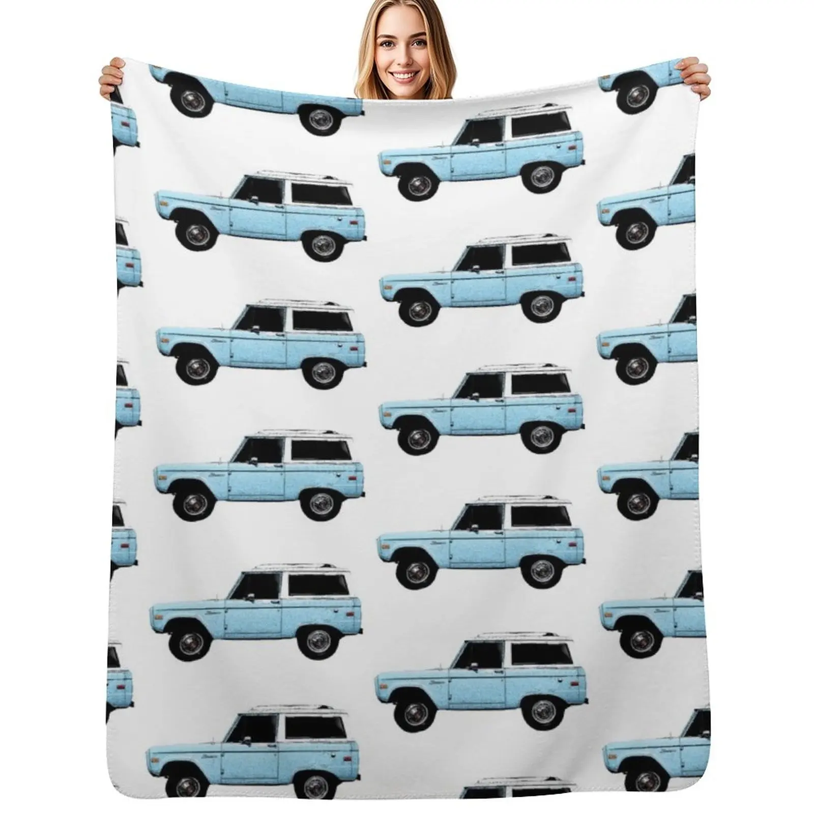 Vintage/Classic Bronco, Gifts for Car Lovers Throw Blanket Spring Fall Cozy Throw Blanket for Couch