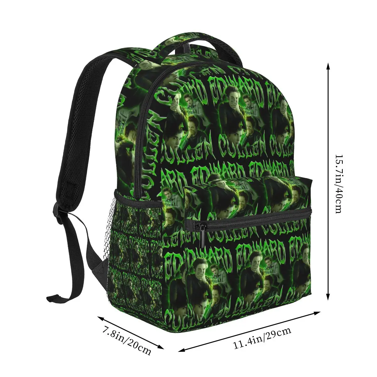Twilight Saga Edward Cullen Stinky Collage Student Backpack School Bag Travel Daypack for Men Women Fashion Bookbag Shoulder Bag