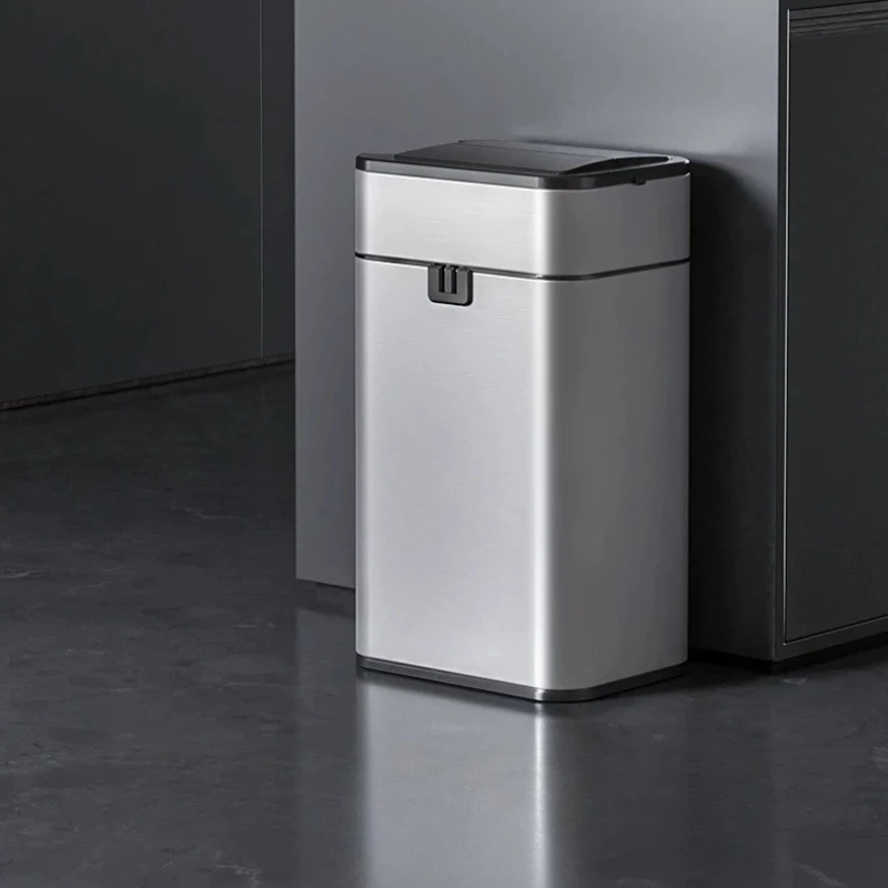 

Automatic Sensor Trash Can, Large Capacity Self-Sealing Wastebasket with Stainless Steel Body, Smart Home Kitchen Odor-Proof Bin