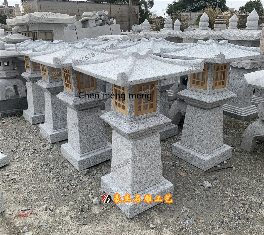 Retro Chinese outdoor stone lantern outdoor lawn lamp Japanese decorative courtyard stone lamp garden landscape