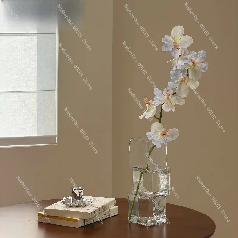 Glass Vase Transparent Flower Vase Hydroponic Vase Living Room Desktop Flower Arrangement Decoration