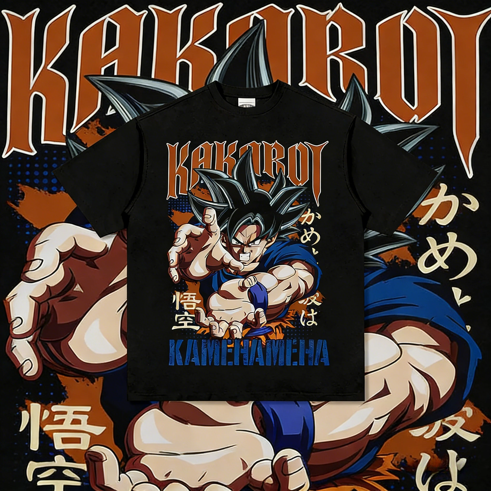 2026 Sommer Dragon Ball Oversized T-Shirt Hochwertige 100% Baumwolle Goku Kamehameha Aufdruck Unisex Retro Casual Gym T-Shirt