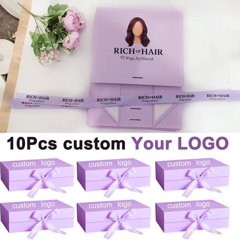 

10 шт. подарочная коробка с логотипом 26X19*8 см, подарочные коробки для подарков с магнитной застежкой и лентой для хранения свадьбы, дня рождения