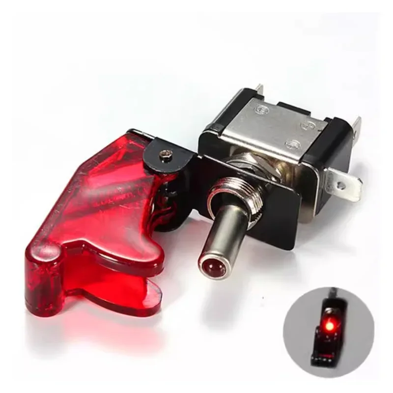 5/20/100 Sets Auto Car Boat Truck Illuminated Led Toggle Switch with Safety Aircraft Flip Up Cover Guard 12V20A RED/GREEN/YELLOW