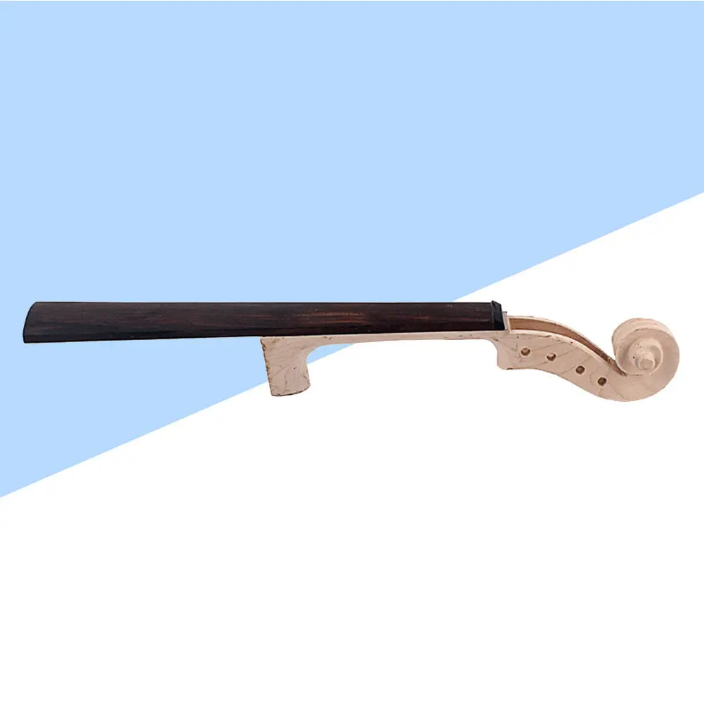 Unfinished Violin Neck Maple Solid Wood Ebony Fingerboard Hand Carved Scroll Ebony Finger Plate Professional Violin Part