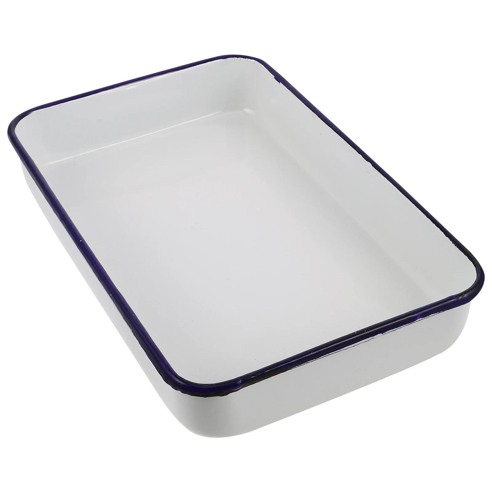 

Enamel Baking Pan Bread Dish Enameled Roasting Oven Tray Carbon Steel Cookware Plates Bakeware Serving Casserole Dishes
