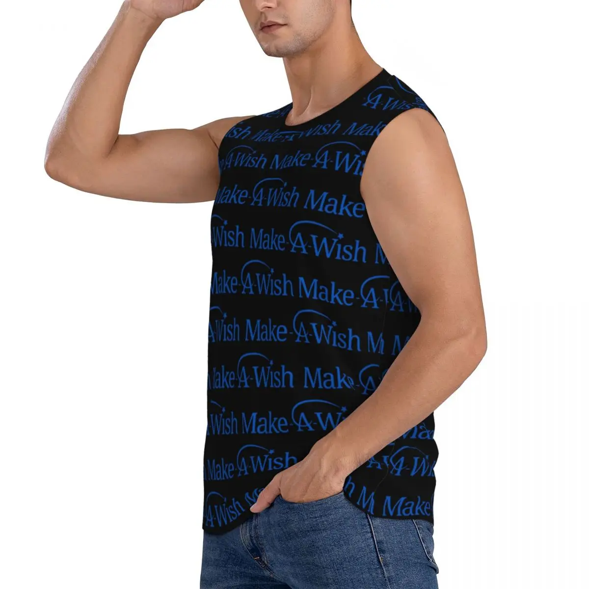 Make A Wish Foundation Of America Men Sleeveless Tank Tops Quick Dry Breathable Gym Fitness Running Summer Casual Sport Vest