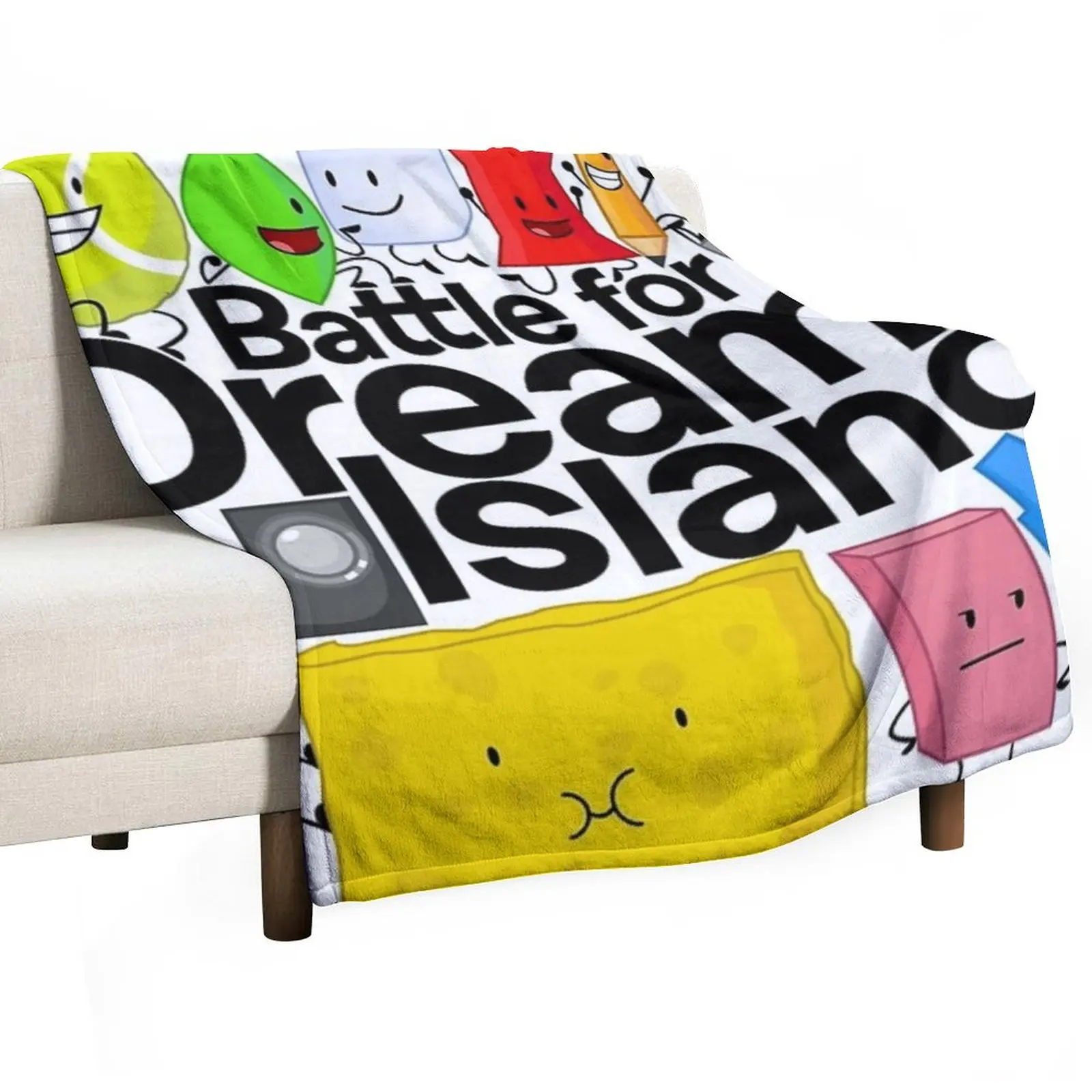 

BFDI Poster White Throw Blanket Soft Plaid Warm Blankets