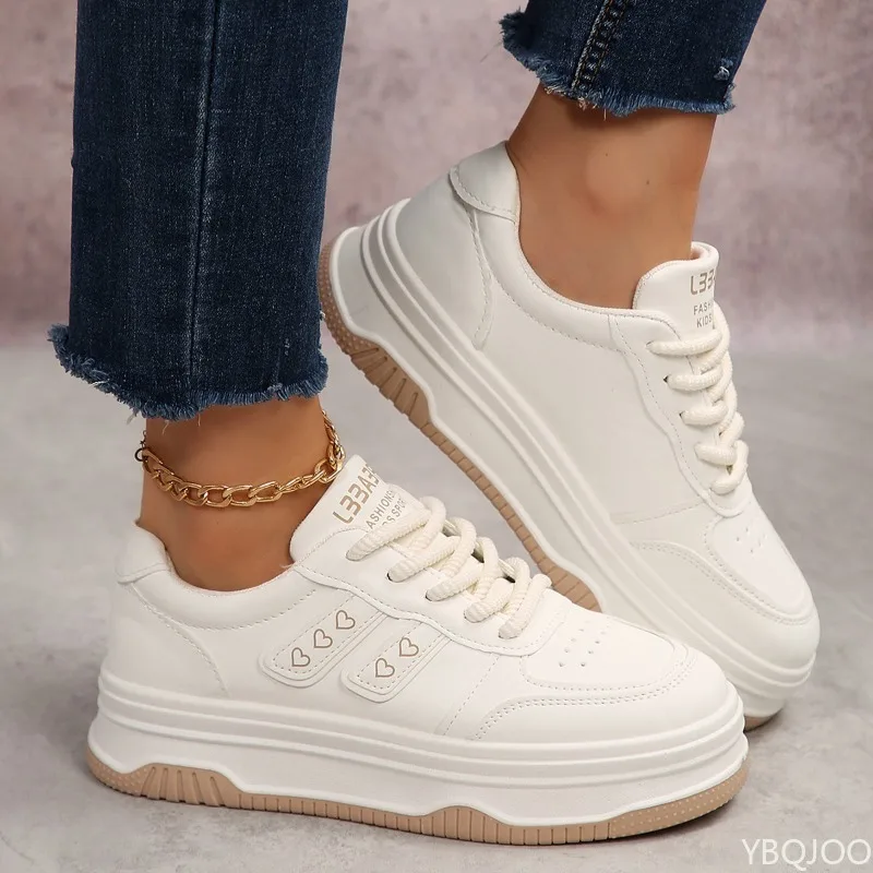 Large Size Spring and Autumn Thick Sole Height Increasing Casual Women's Shoes Niche Trend Versatile Flat Sports Women's Shoes