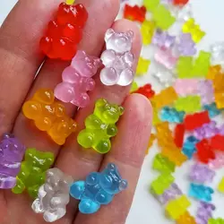 50 pz Jelly Bear Nail Charms resina Flatbacks Candy Bear Decoration Kawaii Gummy Bears fai da te Manicure Supplie accessori fai da te