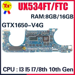 KEFU Mainboard UX534FT UX534FA BX534FT BX534FTC BX533FTC UX534FTC RX534FTC Laptop Motherboard I5 I7 GTX1650/UMA 8G/16G-RAM