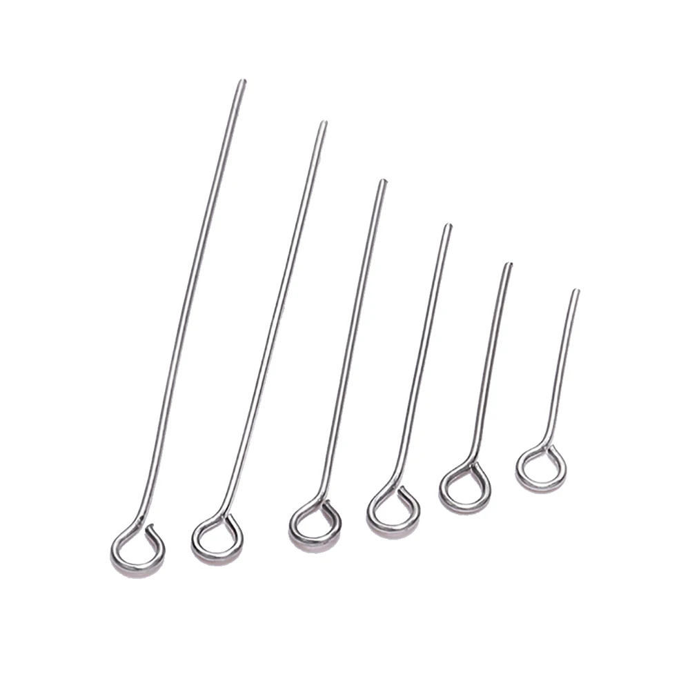 100pcs/Pack Stainless Steel 15-70mm Silver Flat Head Pins For Handmade DIY Jewelry Making Headpin Findings Accessories