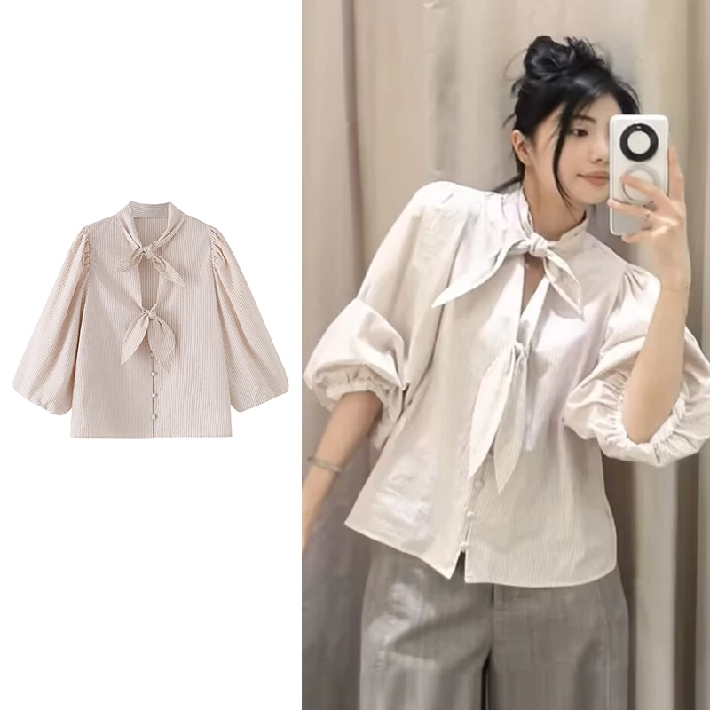 

Весна 2026: Новые женские рубашки и блузки. Шикарные молодежные свободные полосатые блузки. Элегантные женские рубашки для путешествий и отпуска.