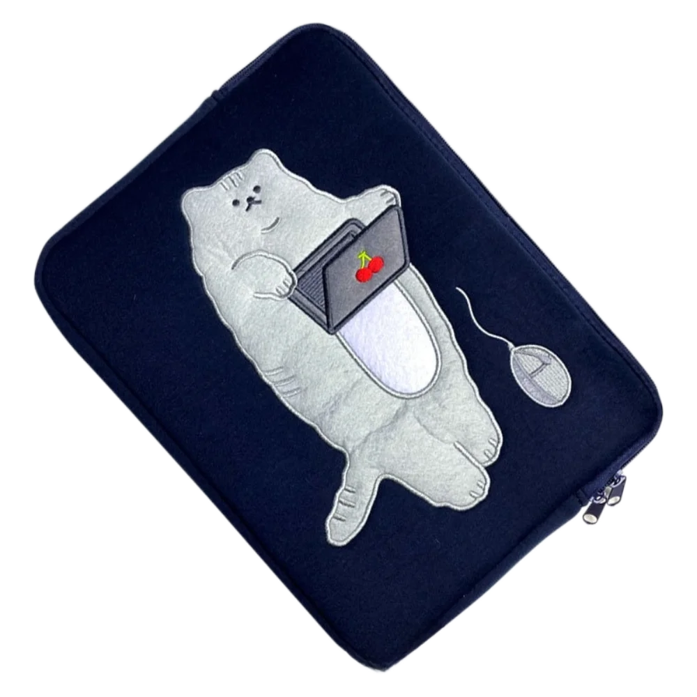 11 Inch Tablet Sleeve Bag Soft Plush Protective Tablet Case Cover Cartoon Inner Bag Laptop Bag for iPad Air/Samsung/Xiaomi