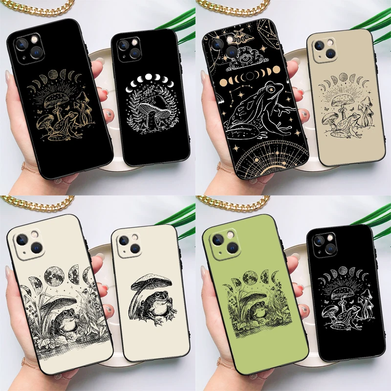 Cottagecore Mushroom Frog Moon Case For Samsung Galaxy M13 M33 M53 M15 M35 M55 M14 M34 M54 M11 M31 M12 M32 M52 M16 M36 M56
