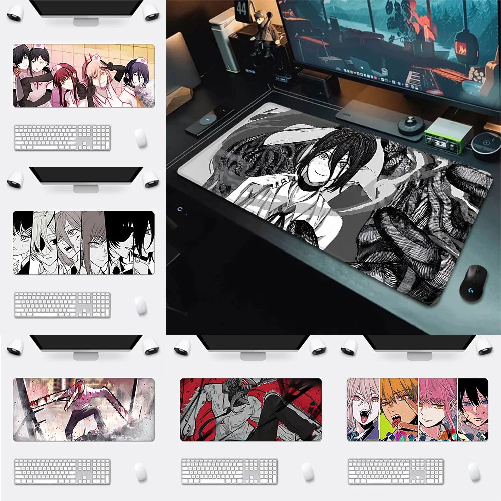 Anime Chainsaw Man Mousepad HD Printing Computer Gamers Locking Edge Non-slip Mouse Pad XXL90x40cm Keyboard PC Desk Pad