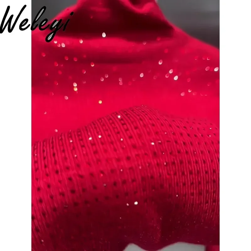 

Premium Women's Winter Turtleneck Red Sweater 2024 Casual Simple Long Sleeve Knitted Sweater Female Warm Clothes Pull Femme