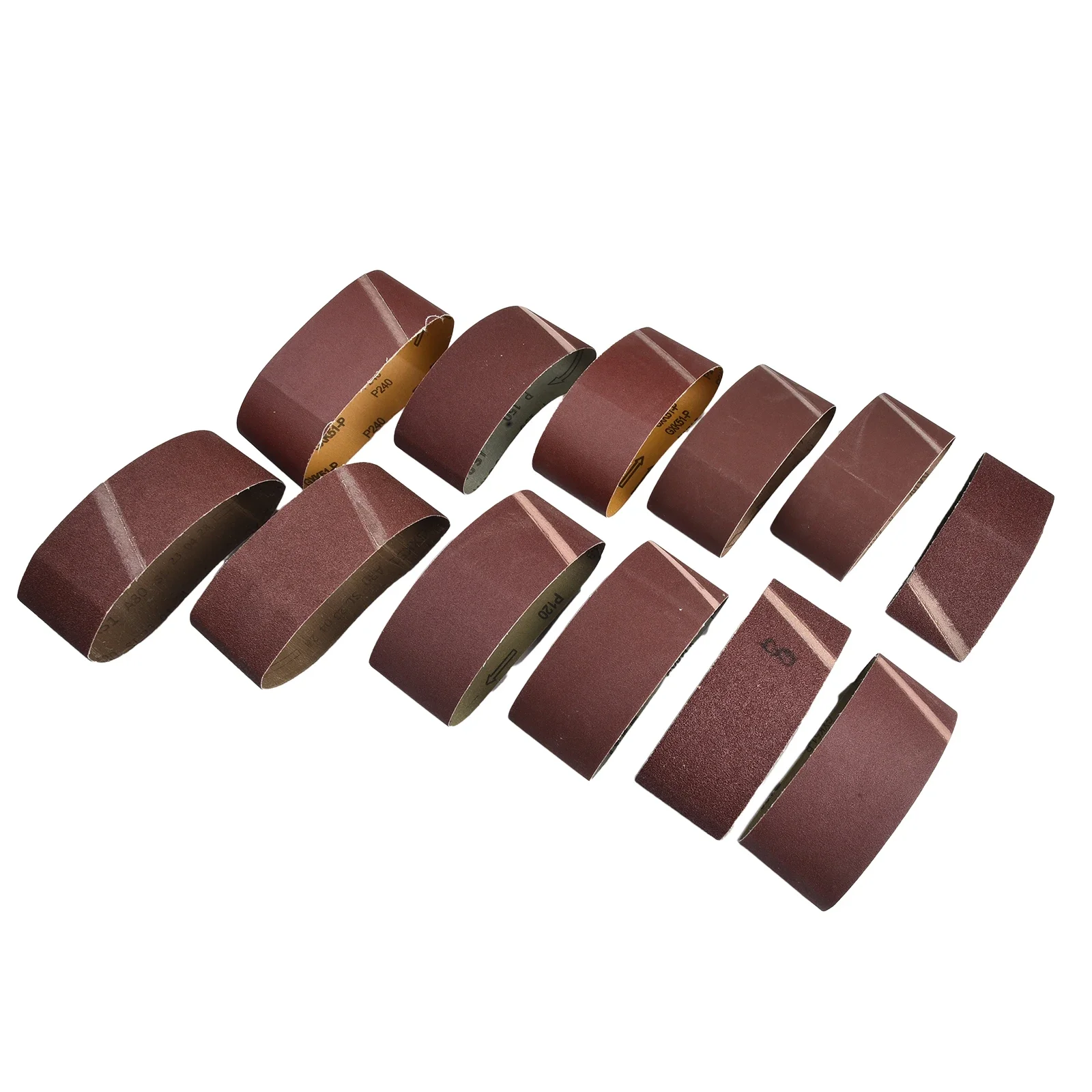 

12PCS /Set 75X457mm Sanding Belts 60-400 Grits Wood Soft Metal Polishing Sandpaper Abrasive Bands For Belt Sander Abrasive Tools