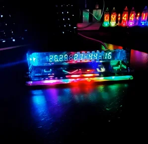 Vacuum-tube Digital Clocks Nixie Tube Tabletop Clocks Glow Tube Clock Electronic Watches High-Tech Desktop Ornament Office Gifts