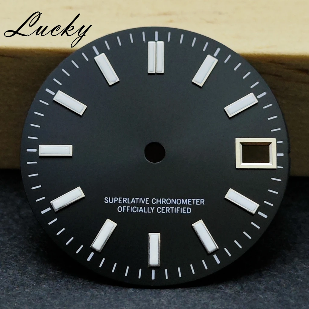 28,5mm NH35 NH36 4R 7S Bewegung Hohe Qualität Zifferblatt Einzelnen Kalender Grün Leuchtende Modifizierte Geeignet Uhr Zubehör Werkzeuge teile