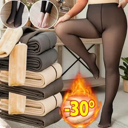 Women Fleece Tights Winter Warm Winter Pantyhose Sexy Translucent Stockings Thermal Elasticity Panty Fashion Leggings Female