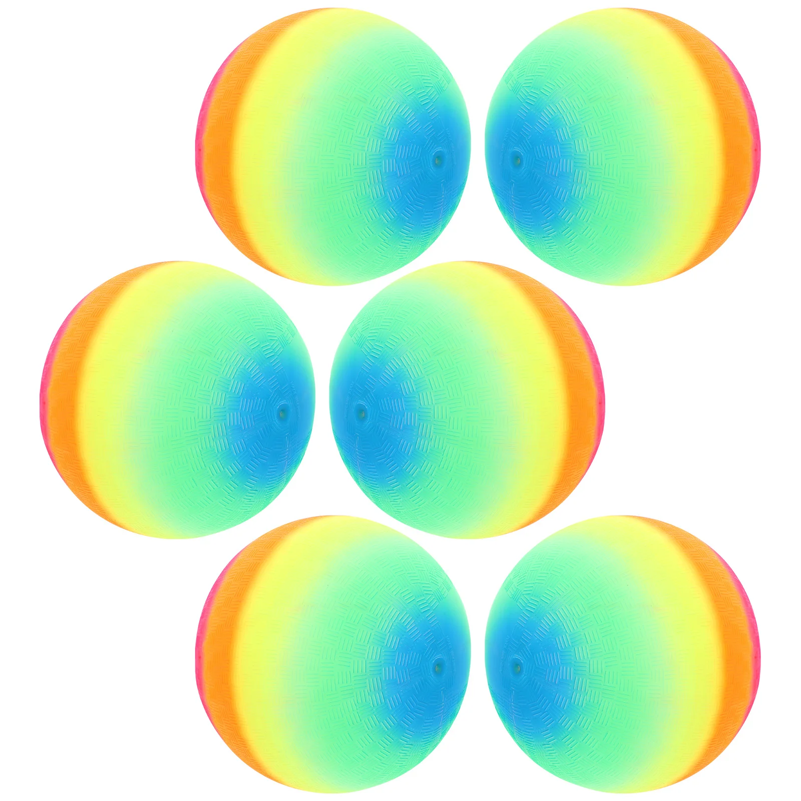 

6Pcs Rainbow Ball Thickened PVC Sturdy Material Bright Colorful for Children Catch Throw Birthday Party Outdoor Play