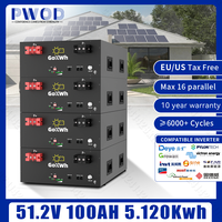 LiFePO4 Battery 48V 100AH 51.2V 5.12KW Lithium Battery 6000+ Cycles With 16S 100A BMS For Solar Inverter For Home Tax Free